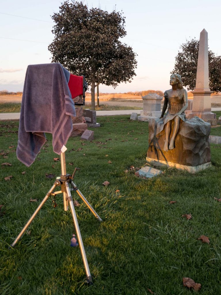 taking a photograph with a large format camera