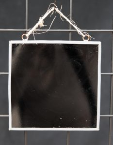 black stained glass hanging